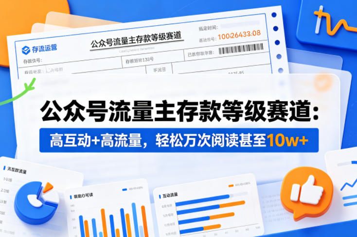 公众号流量主之存款等级赛道，高互动+高流量，轻松达到万次阅读，甚至10w+-源创文化-轻创终点站