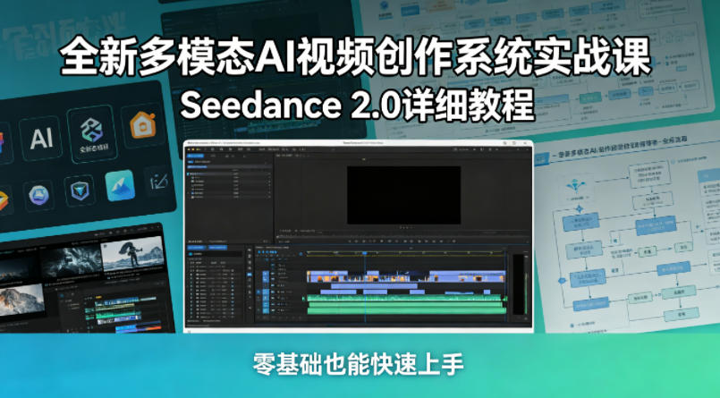 全新多模态AI视频创作系统实战课，Seedance 2.0详细教程，零基础也能快速上手-源创文化-轻创终点站