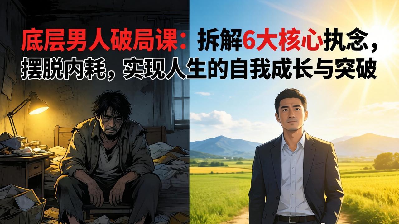 付费文章：底层男人破局课：拆解 6 大核心执念，摆脱内耗，实现人生的自我成长与突破-源创文化-轻创终点站