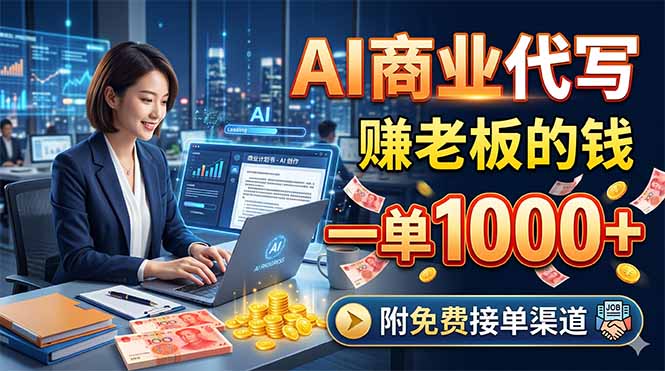 AI商业代写，赚老板的钱，一单1000+，附免费接单渠道-源创文化-轻创终点站