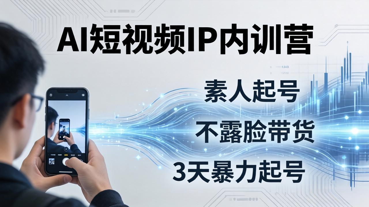 2026AI短视频IP内训营：从素人起号到不露脸带货，3天暴力起号全流程拆解-源创文化-轻创终点站