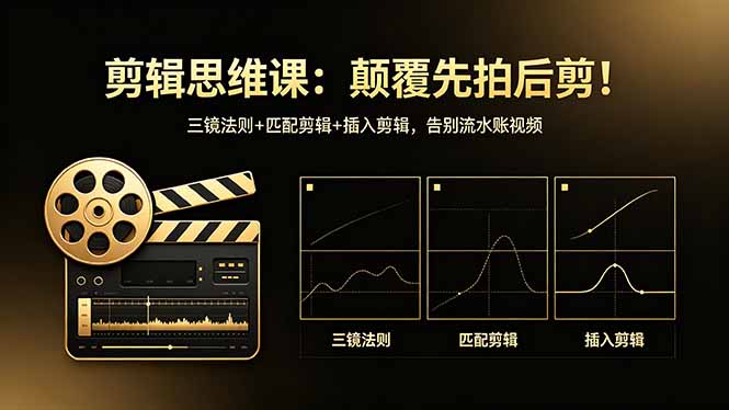 剪辑思维课：颠覆先拍后剪！三镜法则+匹配剪辑+插入剪辑，告别流水账视频-源创文化-轻创终点站