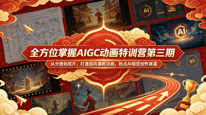 全方位掌握AIGC动画特训营第三期，从分镜到成片，打造国风爆款动画，抢占AI视觉创作赛道红利-源创文化-轻创终点站