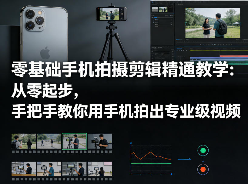 零基础手机拍摄剪辑精通教学：从零起步，手把手教你用手机拍出专业级视频-源创文化-轻创终点站