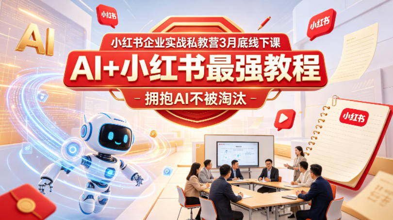 小红书企业实战私教营3月底线下课，AI+小红书最强教程，拥抱AI不被淘汰-源创文化-轻创终点站