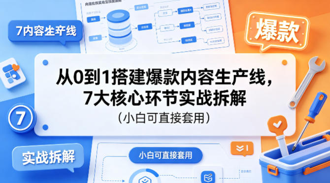 从0到1搭建爆款内容生产线，7大核心环节实战拆解(小白可直接套用)-源创文化-轻创终点站