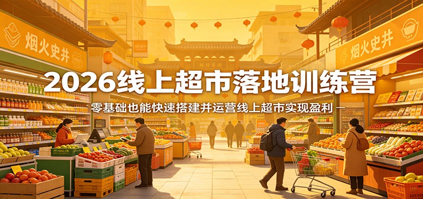 2026线上超市落地训练营，零基础也能快速搭建并运营线上超市实现盈利-源创文化-轻创终点站
