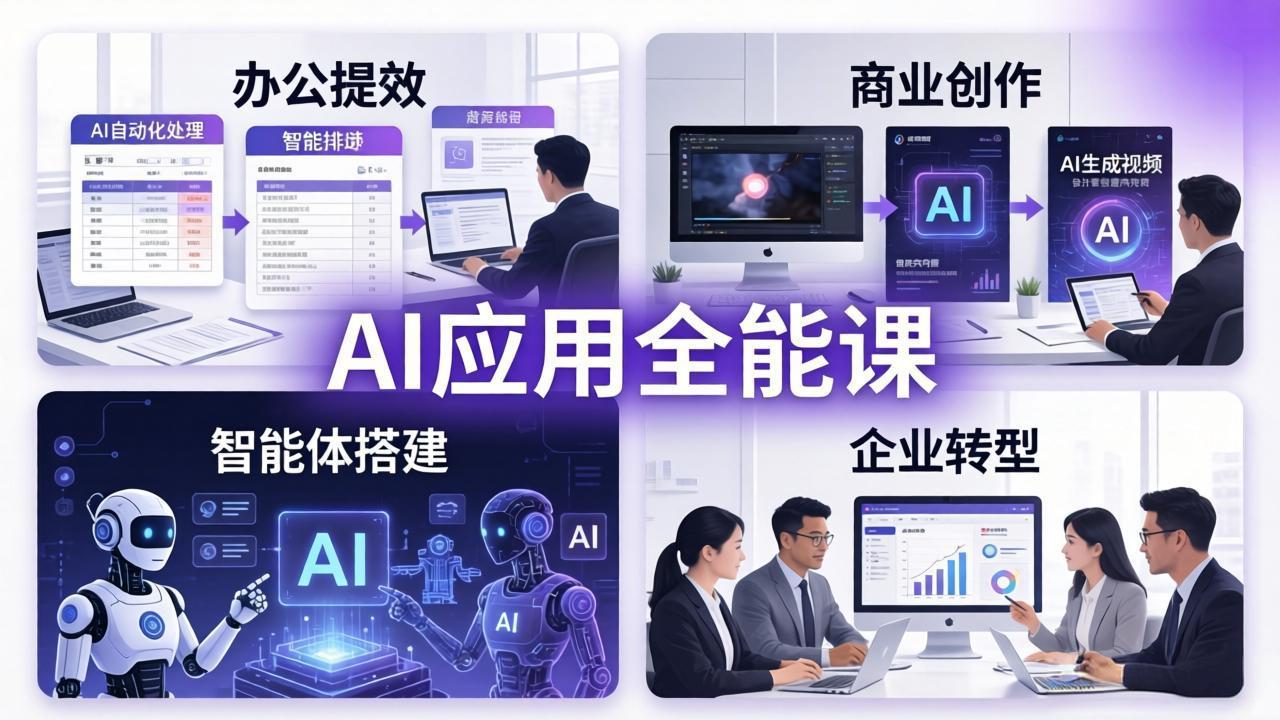 AIGC 应用师全能课-更新：办公提效、商业创作、智能体搭建、企业转型，一站式学会AI应用-源创文化-轻创终点站