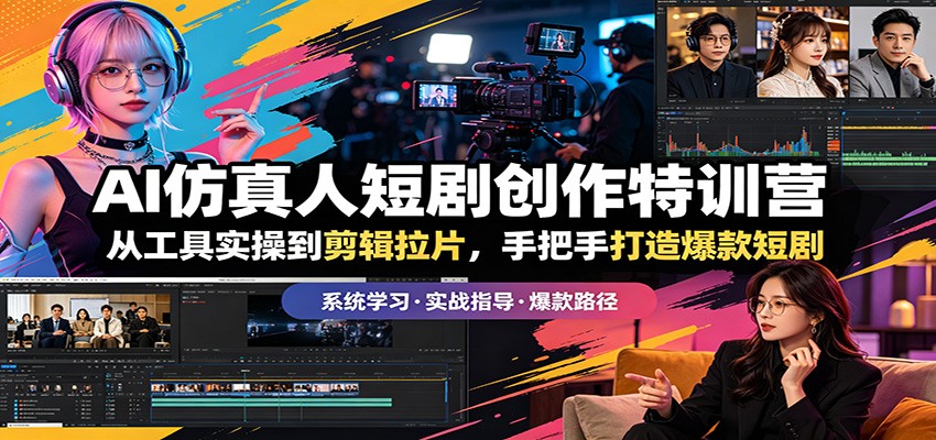 AI仿真人短剧创作特训营：从工具实操到剪辑拉片，手把手打造爆款短剧-源创文化-轻创终点站