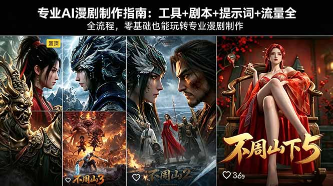 专业AI漫剧制作指南:工具+剧本+提示词+流量全流程,零基础也能玩转专业漫剧制作-源创文化-轻创终点站