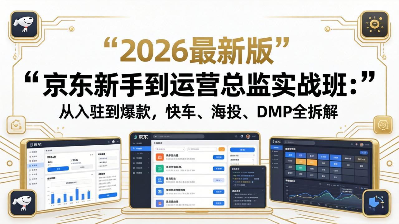 京东新手到运营总监实战班：从入驻到爆款，快车、海投、DMP全拆解，2026最新版-源创文化-轻创终点站