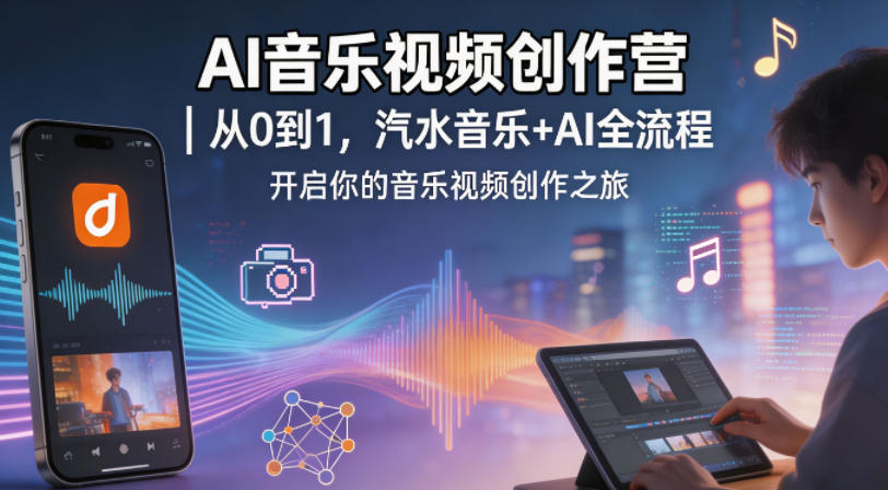 AI音乐视频创作营｜从0到1，汽水音乐+AI全流程，开启你的音乐视频创作之旅-源创文化-轻创终点站