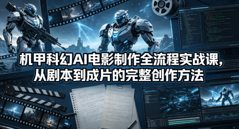 机甲科幻AI电影制作全流程实战课，从剧本到成片的完整创作方法-源创文化-轻创终点站