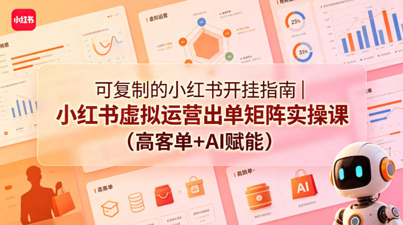 可复制的小红书开挂指南｜小红书虚拟运营出单矩阵实操课(高客单+AI赋能)-源创文化-轻创终点站