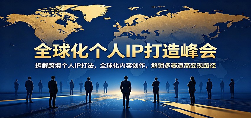 全球化个人IP打造峰会：拆解跨境个人IP打法，全球化内容创作，解锁多赛道高变现路径-源创文化-轻创终点站