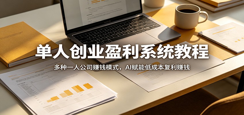 单人创业盈利系统教程：多种一人公司赚钱模式，AI赋能低成本复利赚钱-源创文化-轻创终点站