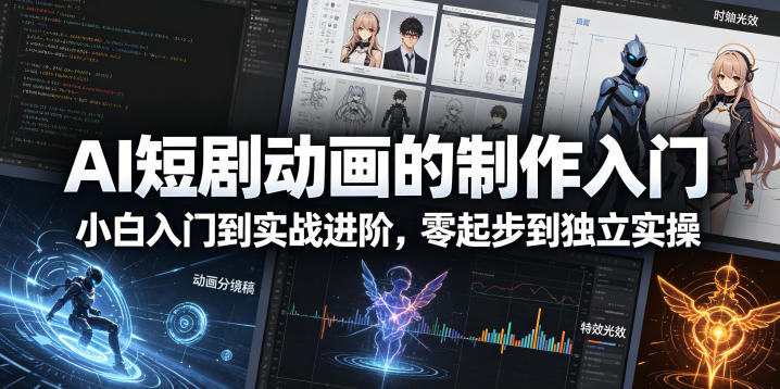 AI短剧动画的制作入门，小白入门到实战进阶，零起步到独立实操-源创文化-轻创终点站
