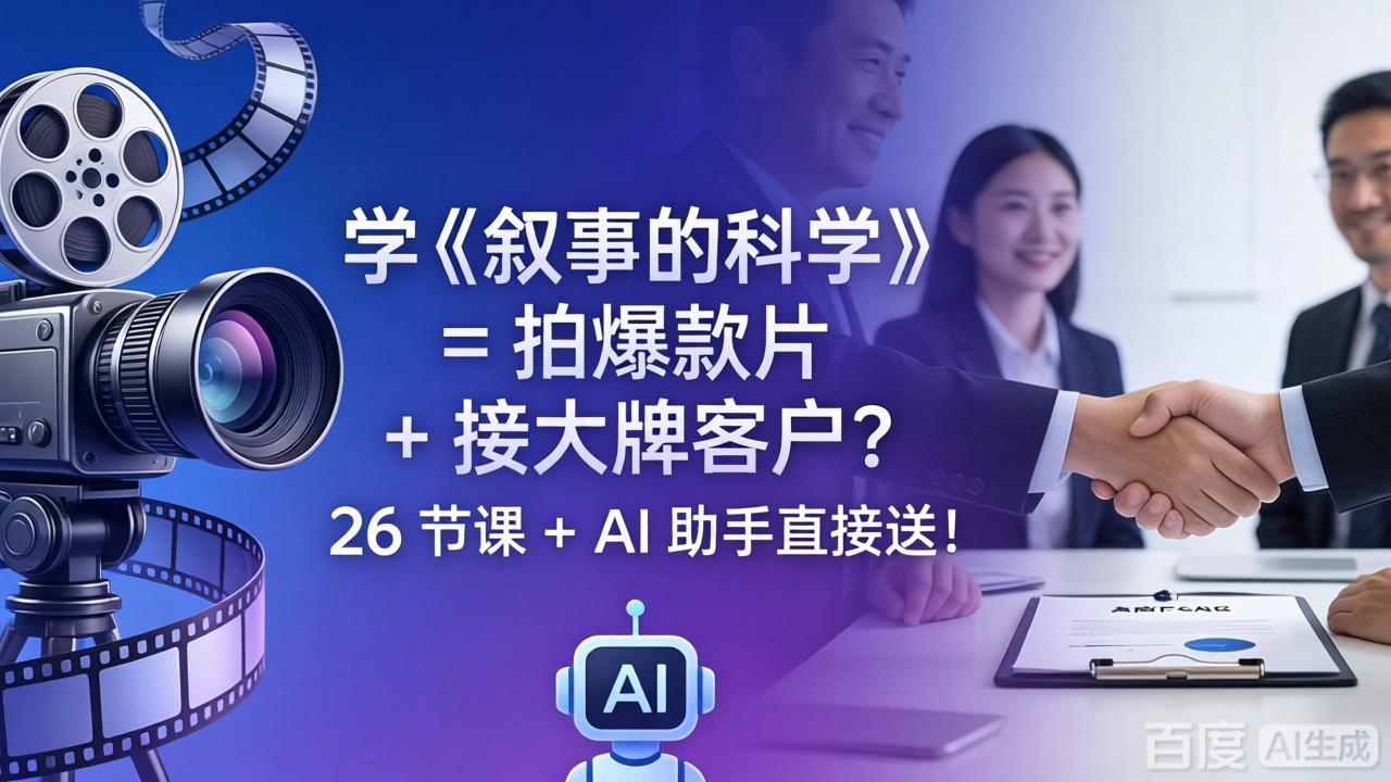 学《叙事的科学》= 拍爆款片 + 接大牌客户？26 节课 + AI 助手直接送！-源创文化-轻创终点站