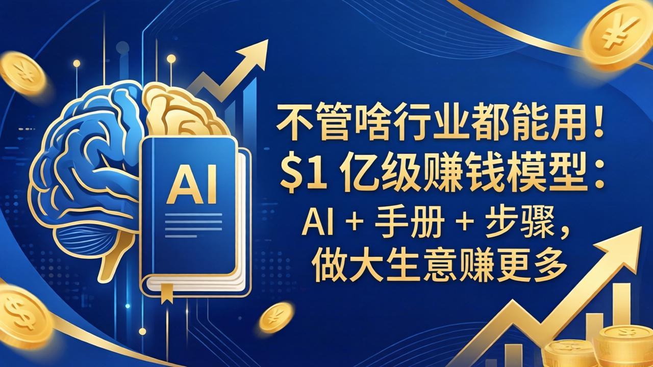 不管啥行业都能用！$1 亿级赚钱模型：AI + 手册 + 步骤，做大生意赚更多-源创文化-轻创终点站
