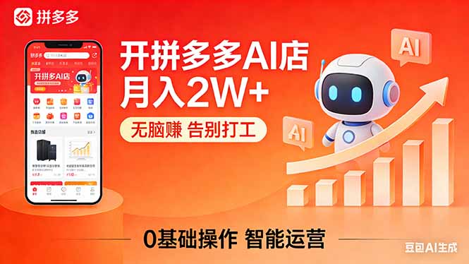 开一家拼多多AI店，月入2W+，无脑赚，告别打工，附SOP手册-源创文化-轻创终点站