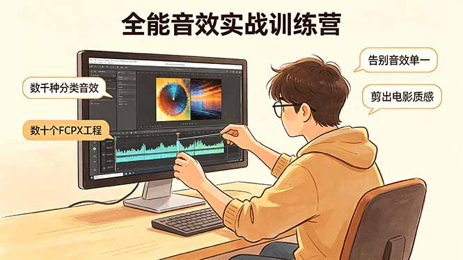全能音效实战训练营：数千种分类音效+数十个FCPX工程，告别音效单一，剪出电影质感-源创文化-轻创终点站