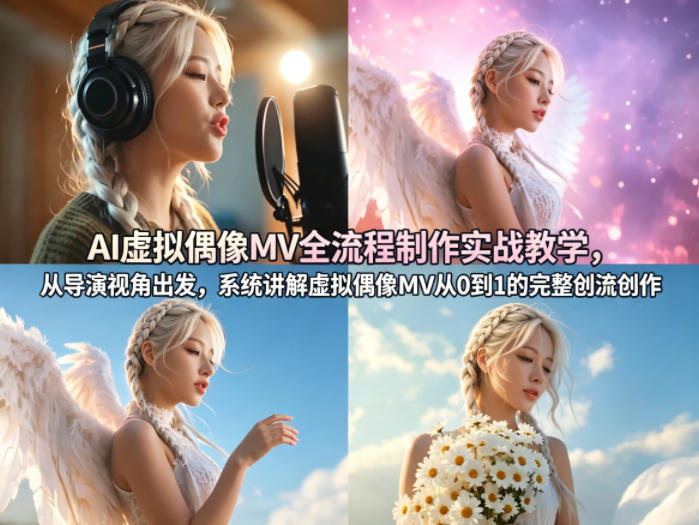 AI虚拟偶像MV全流程制作实战教学，从导演视角出发，系统讲解虚拟偶像MV从0到1的完整创作流程-源创文化-轻创终点站