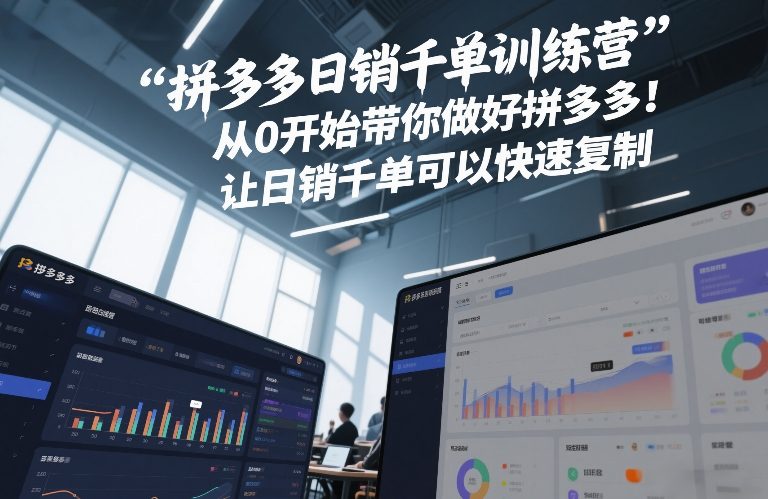 拼多多日销千单训练营，从0开始带你做好拼多多，让日销千单可以快速复制(更新26年4月)-源创文化-轻创终点站