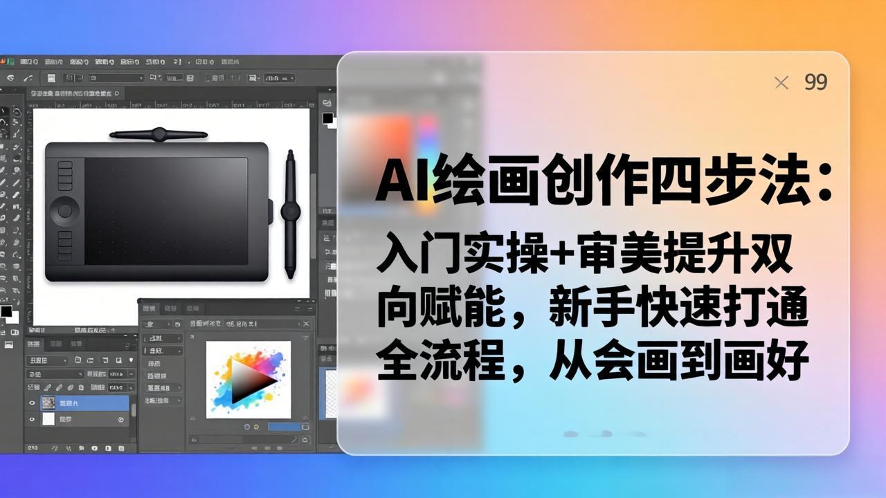 AI绘画创作四步法:入门实操+审美提升双向赋能,新手快速打通全流程,从会画到画好-源创文化-轻创终点站