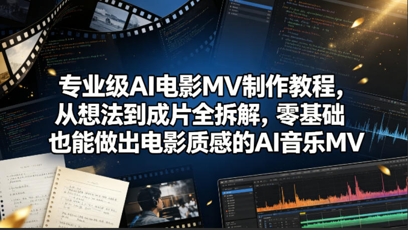 专业级AI电影MV制作教程,从想法到成片全拆解,零基础也能做出电影质感的AI音乐MV-源创文化-轻创终点站