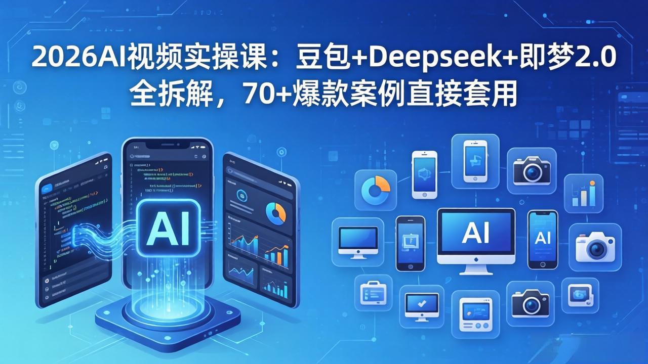 2026AI视频实操课：豆包+Deepseek+即梦2.0全拆解，70+爆款案例直接套用-源创文化-轻创终点站