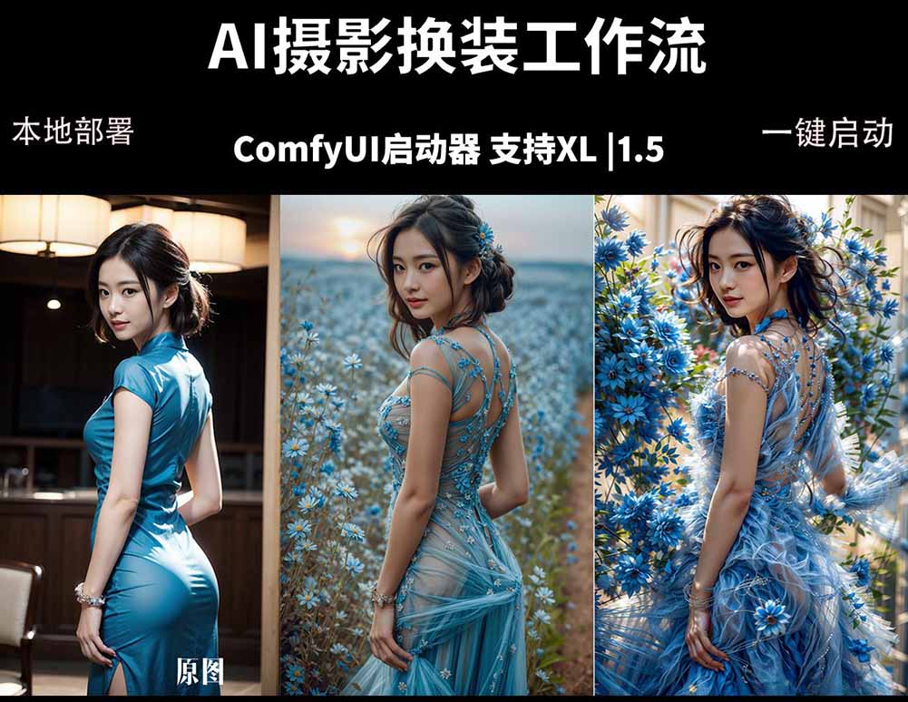 ComfyUI人像写真摄影工作流：本地一键部署，换装换场景换脸全搞定，影楼效率翻倍-源创文化-轻创终点站