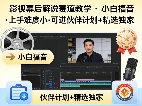 某大佬的影视幕后解说赛道教学，小白福音，上手难度小，可进伙伴计划+精选独家-源创文化-轻创终点站