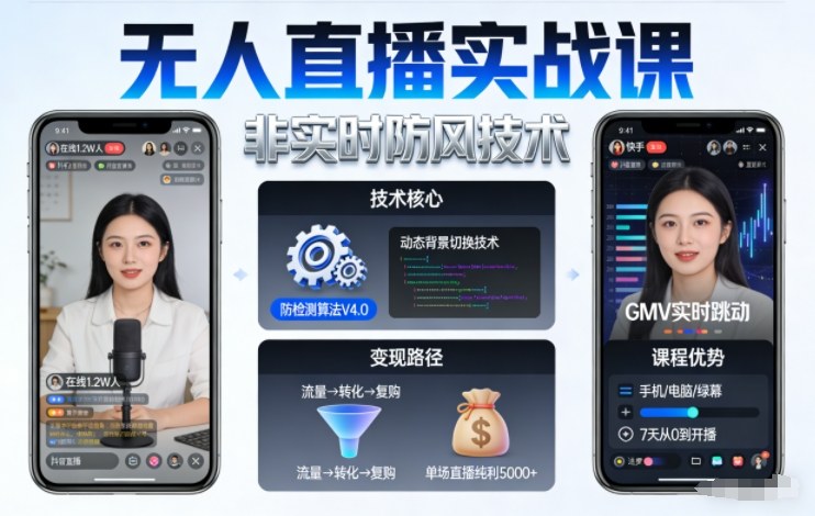 宝子哥无人直播实战课，非实时防风技术，聚焦抖音快手等平台直播带货，轻松开启直播变现之路(更新2026年5月10日)-源创文化-轻创终点站