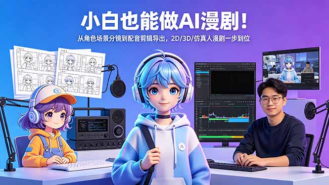 小白也能做AI漫剧!从角色场景分镜到配音剪辑导出,2D/3D/仿真人漫剧一步到位-源创文化-轻创终点站