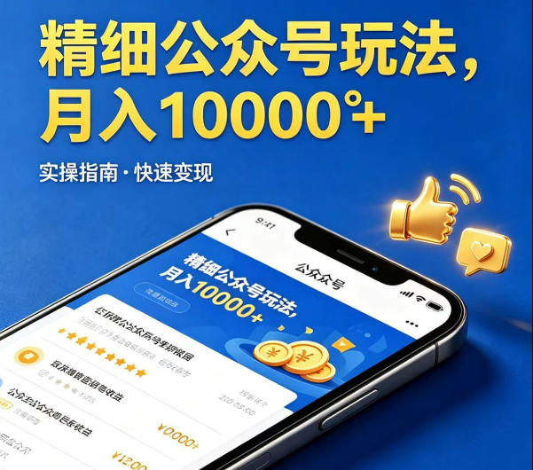 精细化公众号玩法，我们给你提供文章，你来负责发布，收益可观，月入1W+【揭秘】-源创文化-轻创终点站