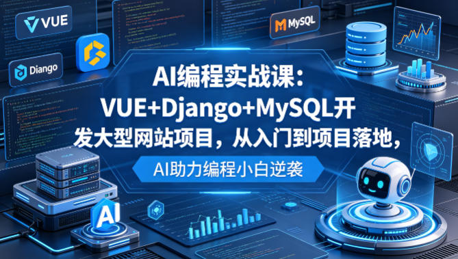 AI编程实战课：VUE+Django+MySQL开发大型网站项目，从入门到项目落地，AI助力编程小白逆袭-源创文化-轻创终点站
