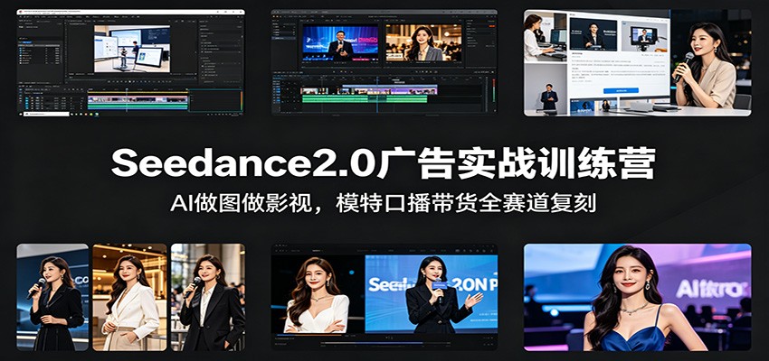 Seedance2.0广告实战训练营:AI做图做影视,模特口播带货全赛道复刻-源创文化-轻创终点站