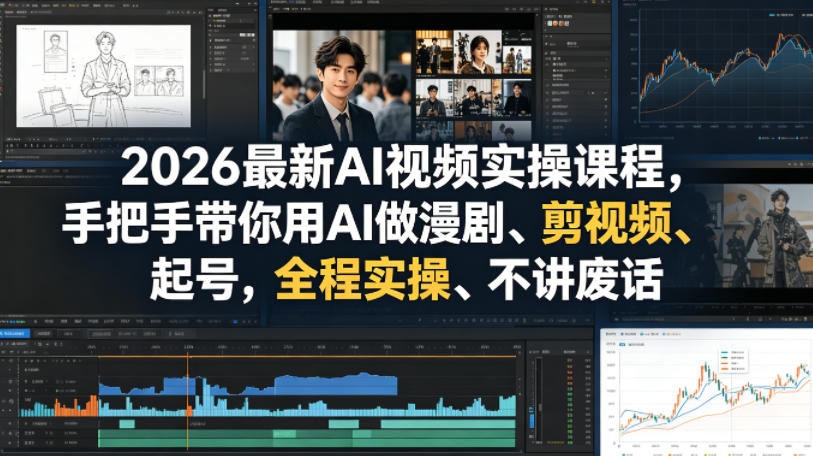 2026最新AI视频实操课程，手把手带你用AI做漫剧、剪视频、起号，全程实操、不讲废话-源创文化-轻创终点站