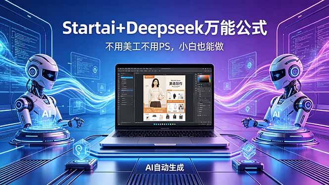 AI自动做电商详情页:Startai+Deepseek万能公式,不用美工不用PS,小白也能做-源创文化-轻创终点站