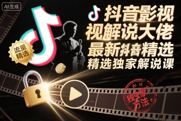 抖音影视解说大佬最新抖音进精选和独家方法，精选独家解说课(更新26年3月)-源创文化-轻创终点站