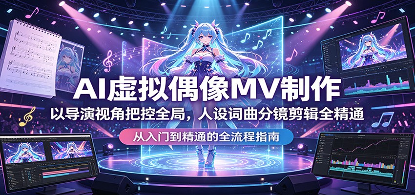 AI虚拟偶像MV制作：以导演视角把控全局，人设词曲分镜剪辑全精通-源创文化-轻创终点站
