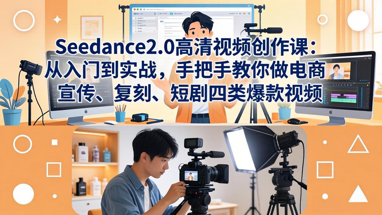 Seedance2.0高清视频创作课：从入门到实战，手把手教你做电商、宣传、复刻、短剧四类爆款视频-源创文化-轻创终点站