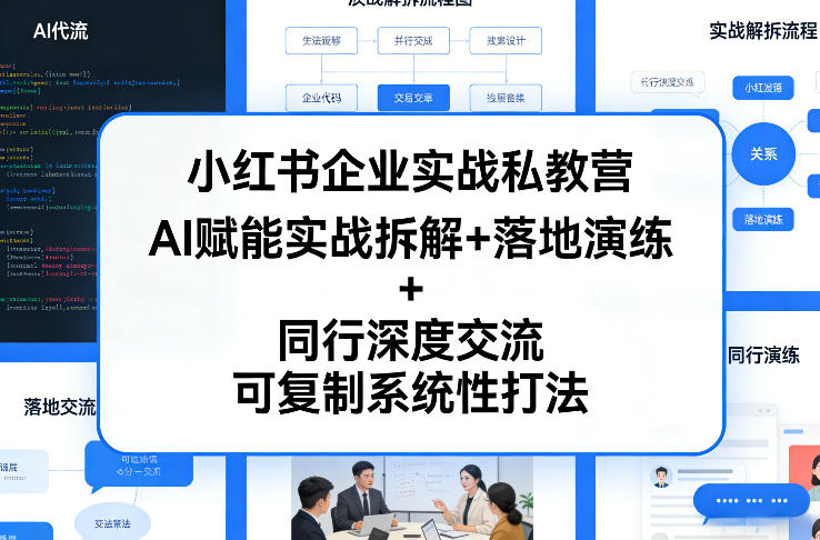 小红书企业实战私教营，AI赋能实战拆解+落地演练+同行深度交流，可复制系统性打法-源创文化-轻创终点站