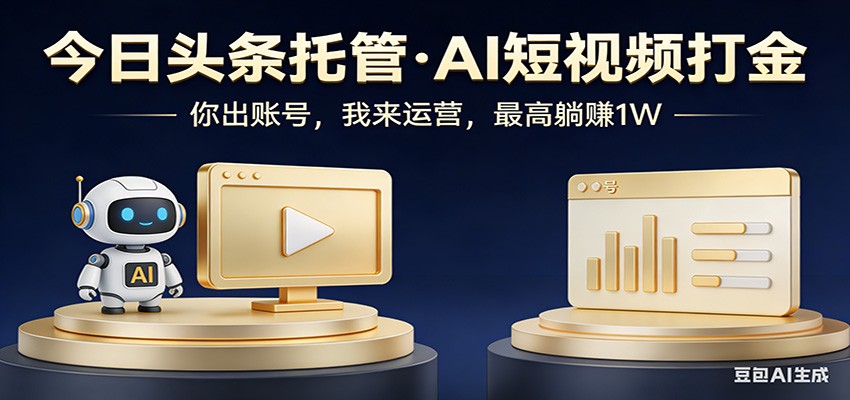 头条号AI托管，我提供作品，你提供账号，每天5分钟发布，小白躺赚3000+-源创文化-轻创终点站